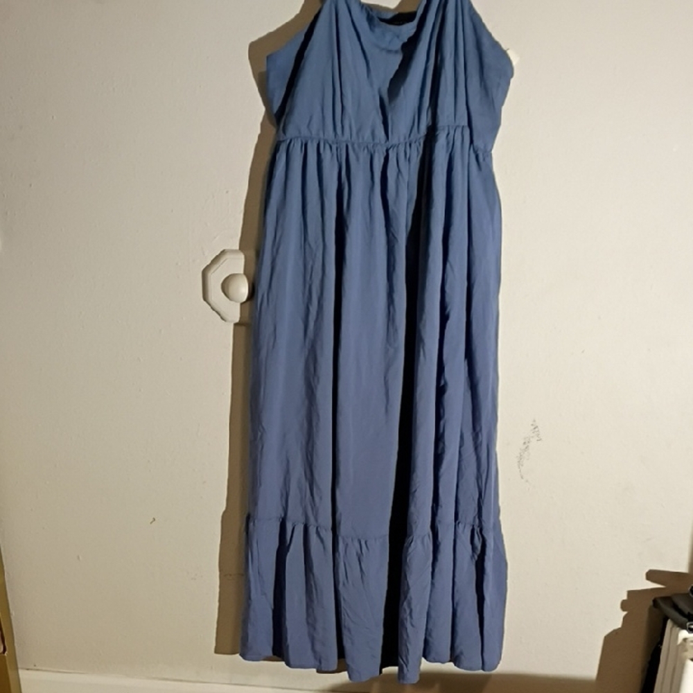 Blue Sleeveless Maxi Dress